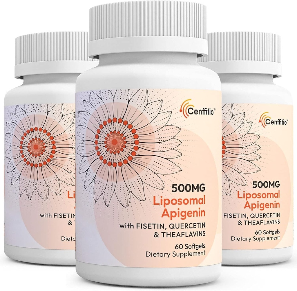 Apigenin 500 מ"ג Softgels - תוסף Optimal Apigenin עם Fisetin, Quercetin ו Theaflavins - 6 חודשים אספקה