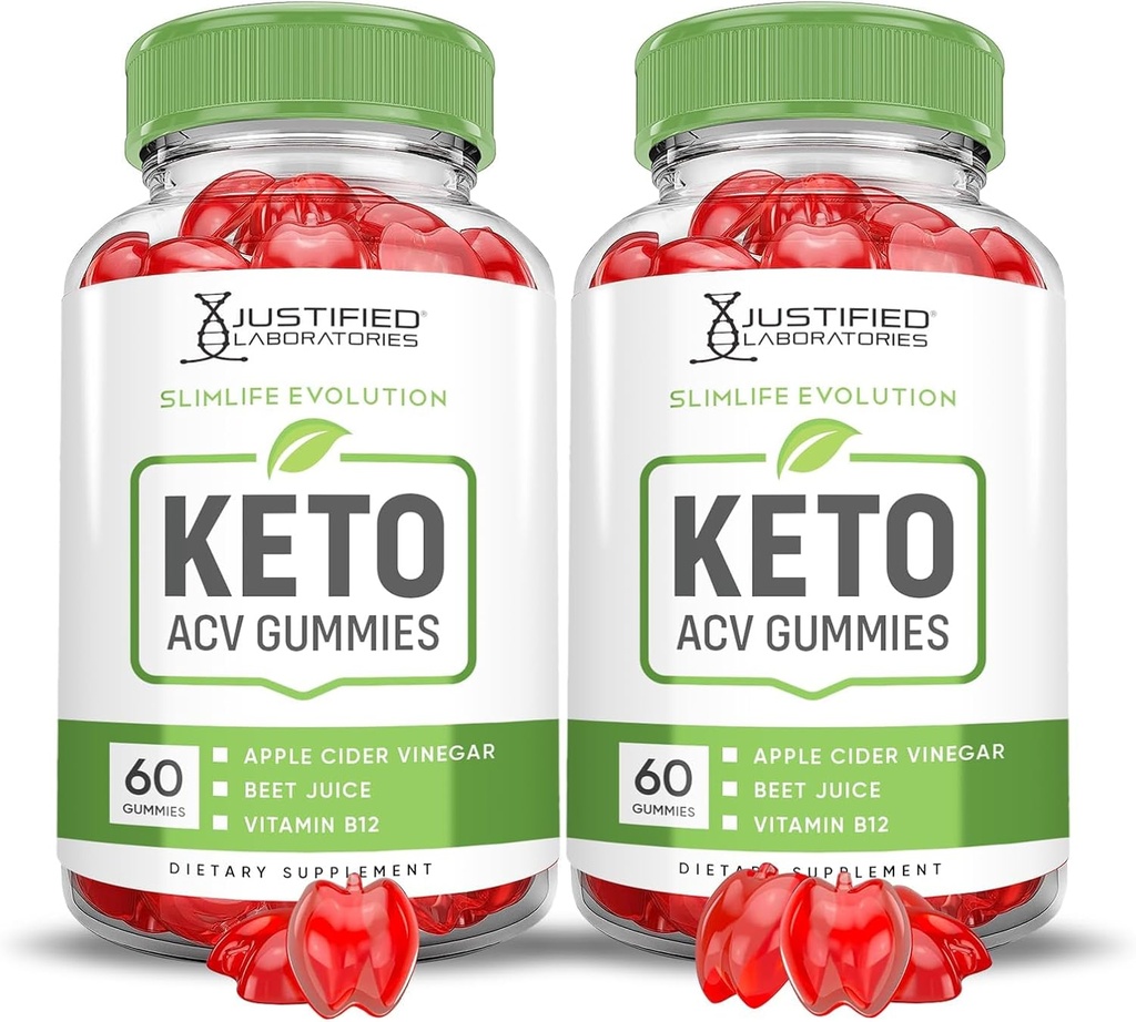 מעבדות צודקות (2 Pack SlimLife Evolution Keto ACV Gummies Slim Life1000MG Apple Cider Tegar פורמולה Pomegranate Beet Juice אבקת B12 טבעוני 120 חניכיים