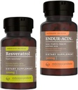 Endurance Products Resveratrol תוסף - Grape Skin Extract - 100 מ"ג Trans-Resveratrol Antioxidant and endUR-ACIN Niacin - ויטמין B3 Niacin 500 מ"ג ו- Low-Flus