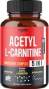 Acetyl L-Carnitine תוסף - 2600 מ"ג 3 חודשים - יחד עם Alpha Lipoic Acid, תה ירוק, קפה ירוק Bean & Raspberry Ketones - Memory & Brain Health Support, Non-GMO - 90 קפסולות טבעוניות