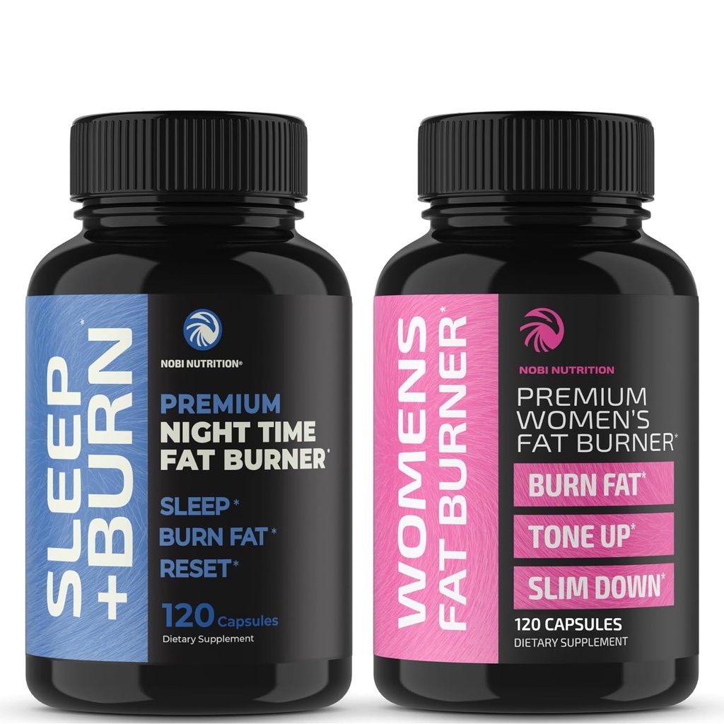 Nobi Nutrition Day and Night Time Fat Burner Bundle לנשים | אובדן משקל 24/7 עם Thermogenic Raspberry Ketones