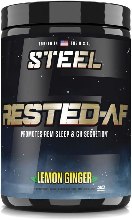 תוספי פלדה Rested-AF I Deep Sleep Aid ו-שרירים Recovery אבקת עם GABA & Valan Root Extracted | Stress Relief and Cognitive Support