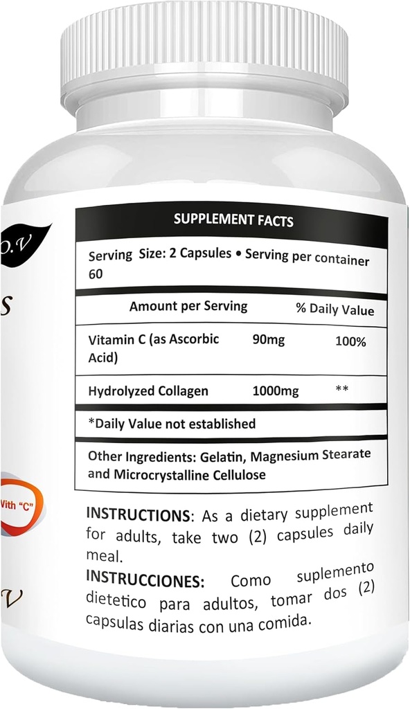 Colageno ColageinColagen 100% Colageno 120 Cap 1000mg Puro Collagen El MAS Fuerte Y Efectivo Colagein Totalmete המקורי De Collagen 3 Veces Mas Quealquier Otro Y Precio Muy Bajo