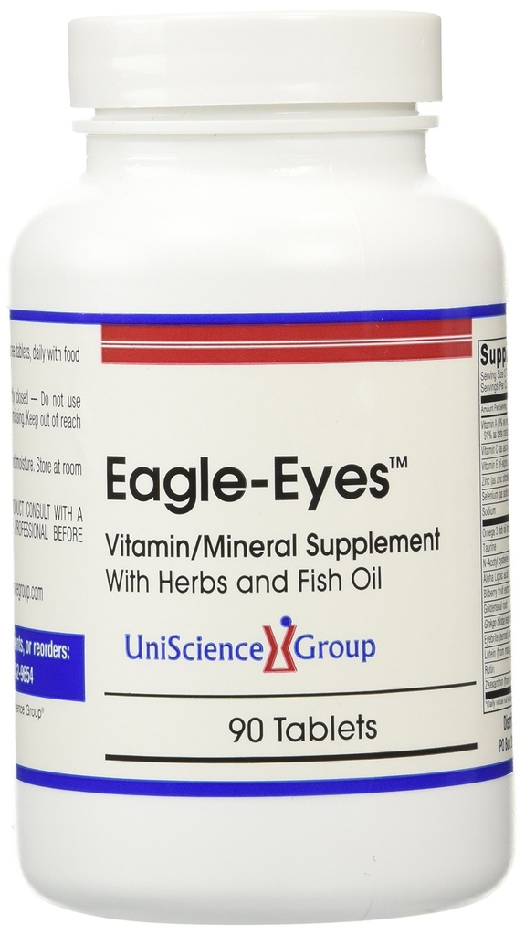 Eagle-Eyes, Optimal Vision Health עם 500 מ"ג אומגה 3 שמן דגים, Lutein, Zeaxanthin, Bilberry פירות לחלץ, ויטמין A, C, E, Zinc, NAC, טאורין, 90 טבליות