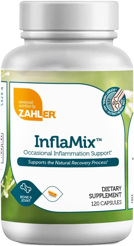 Zahler InflaMix, Turmeric ועוד, תומך בתגובה דלקתית בריאה, 360 קפסולות.