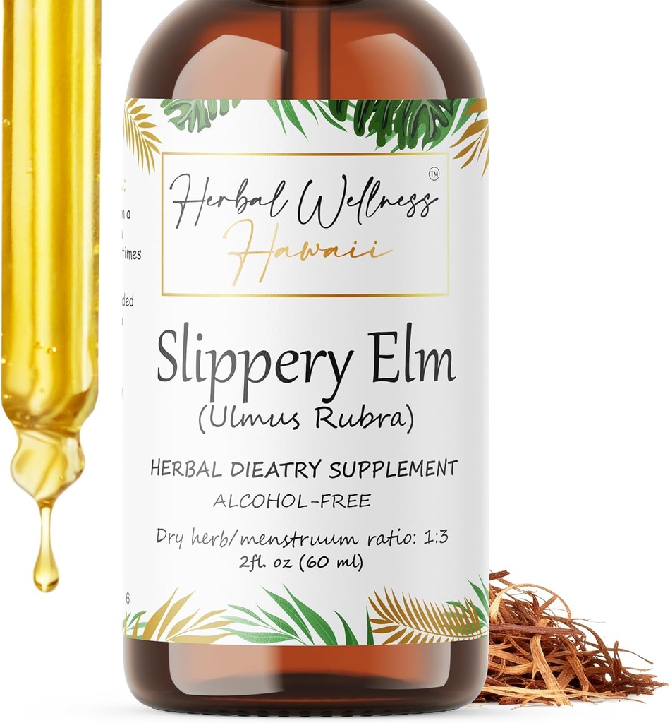 Slippery Elm (Ulmus Rubra) Dried Bark אלכוהול חינם לחלץ (2 oz)