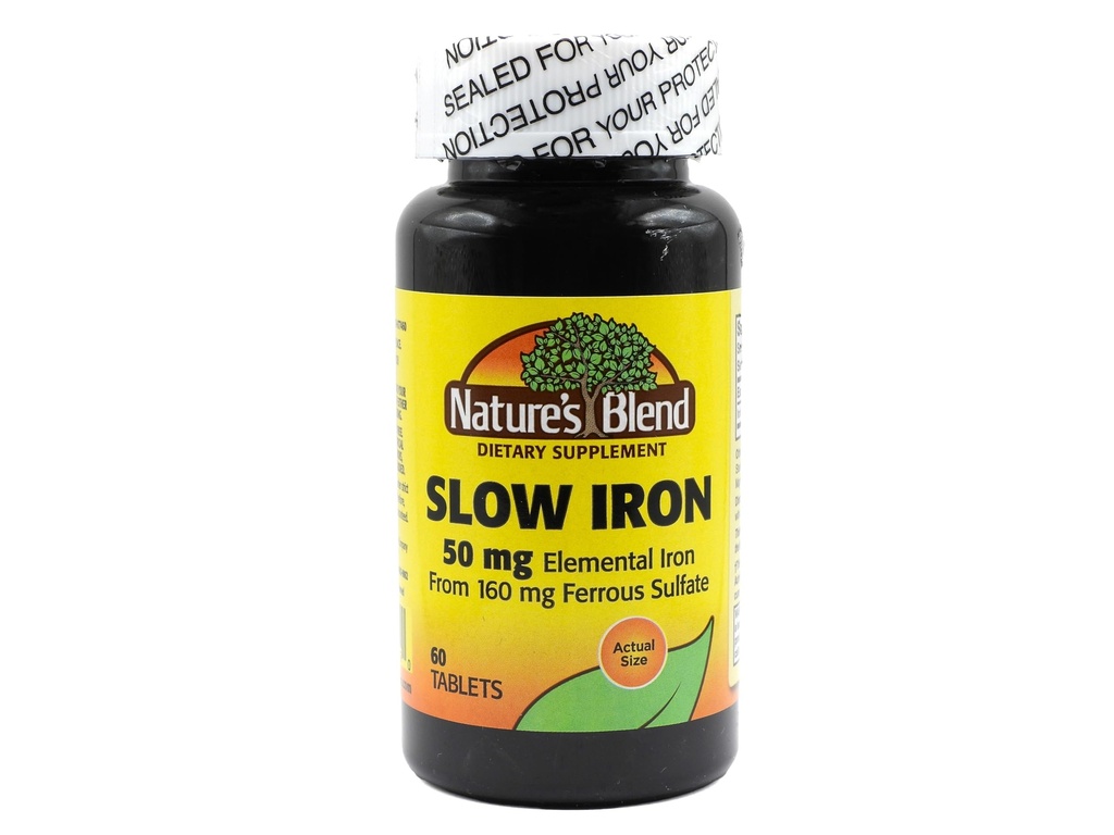 Nature's Blend Slow Iron 50 מ"ג (160 מ"ג) בהשוואה להאט Fe® 60 Tablet