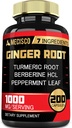 7-in-1 ג'ינג'ר Root תוסף עם Turmeric Curcumin, Berberine, Pepperנט Leaf, Astragalus Root, Ceylon Cinnamon, Beet Root - 200 קפסולות