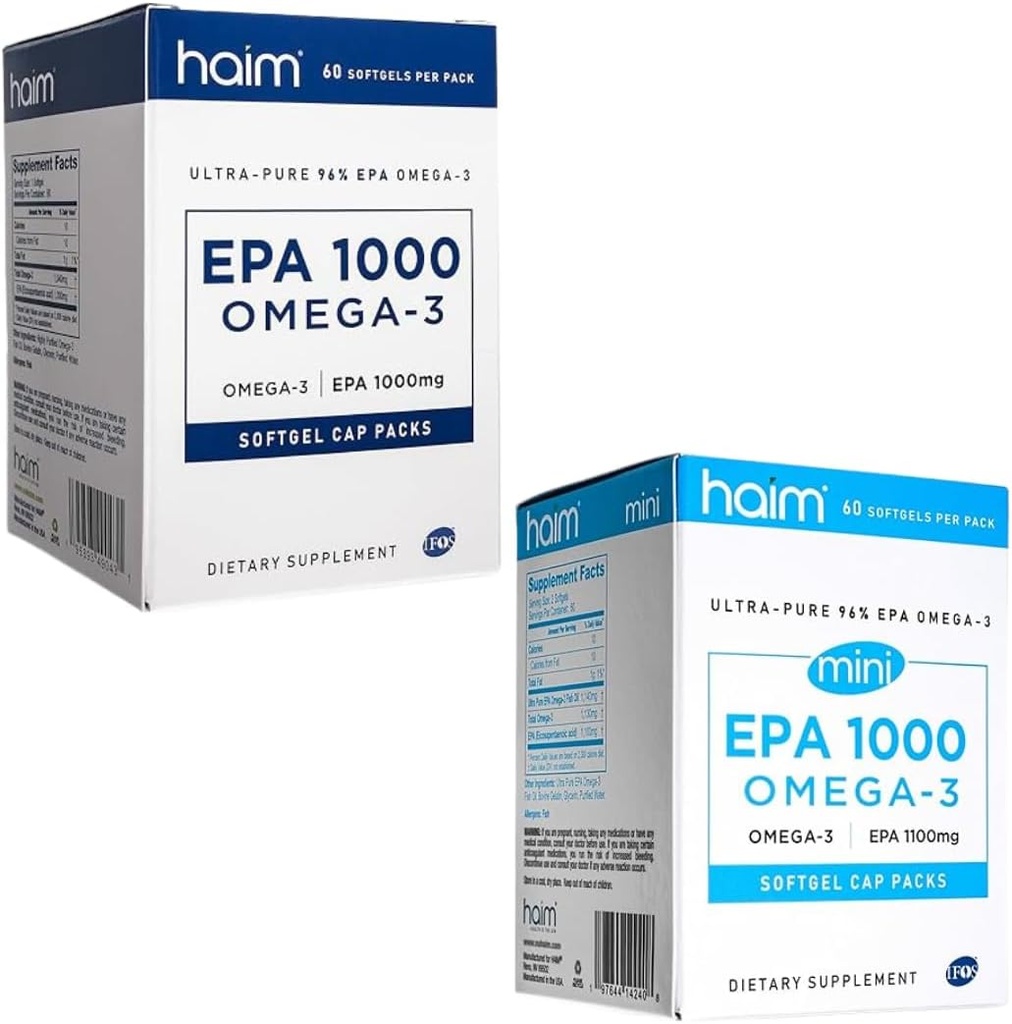 EPA 1000 אומגה 3 ו EPA 1000 אומגה 3 Mini Softgels