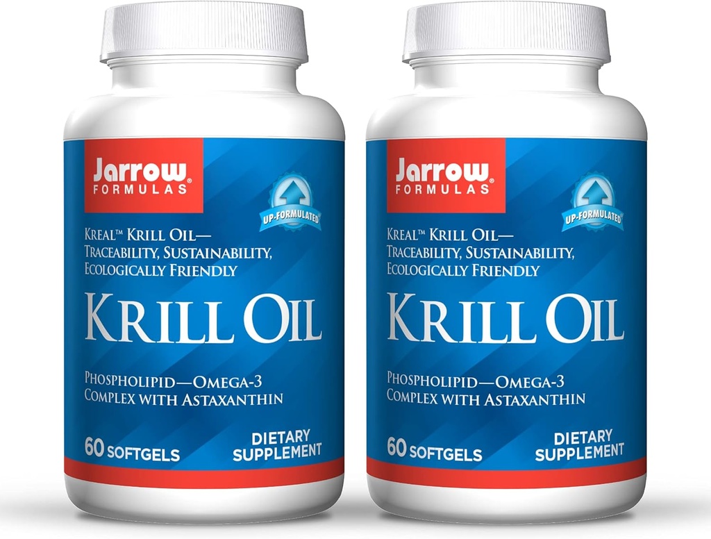 Jarrow Formulas קריל שמן - 60 Softgels - Phospholipid אומגה 3 מורכב עם Astaxanthin - May Support Lipid Management, Brain Function & Metabolism - 30 משרתים