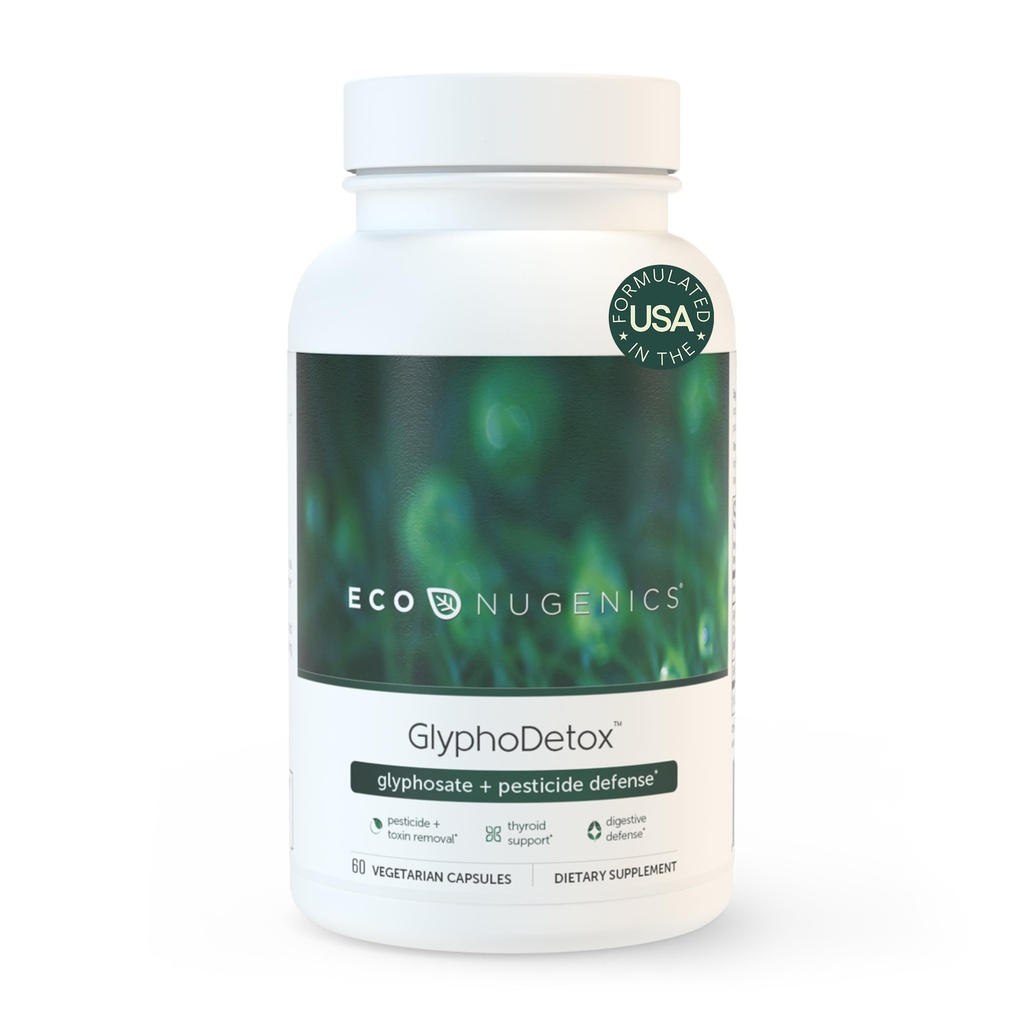 תוסף EcoNugenics GlyphoDetox - באופן בטוח להסיר Glyphosate Pesticides ו Agricultural Toxins - Detox Formula w/Kelp, Citrus Pectin, Algimate, Glycine - עבור גברים ונשים - 60 קפסולות