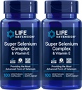 Life Extension Super Selenium Complex 200 mcg & ויטמין E, 100 Veg Caps (Pack of 2)