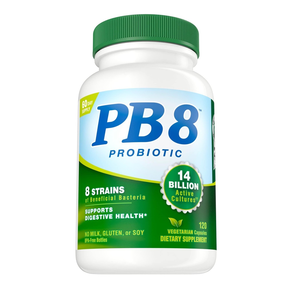 תזונה עכשיו PB 8 Probiotic Acidophilus for Life * תוסף תזונה צמחוני לגברים ונשים, 120 הרוזן