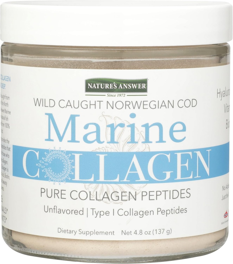 Green's answer Marine Collagen נוזל | Wildתפס את Norweigen Cod | Pure Collagen Peptides עם Hyaluronic Acid & Biotin | תמיכה שיער בריא, עור, ציפורניים, עצמות ופרקים