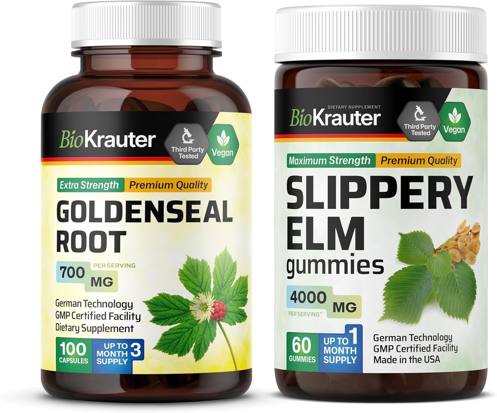 BIO KRAUTER Goldenseal 100 כמוסות & Slippery Elm 60mies