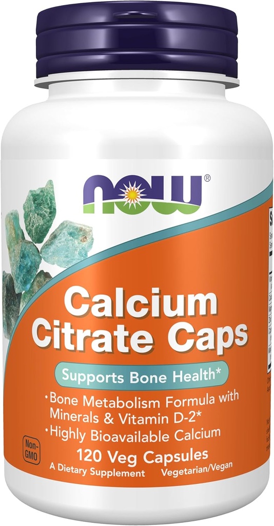 תוספי מזון עכשיו, Calcium Citrate עם ויטמין D, מגנזיום, Zinc, Copper ו Manganese, 120 ואג קפסולות