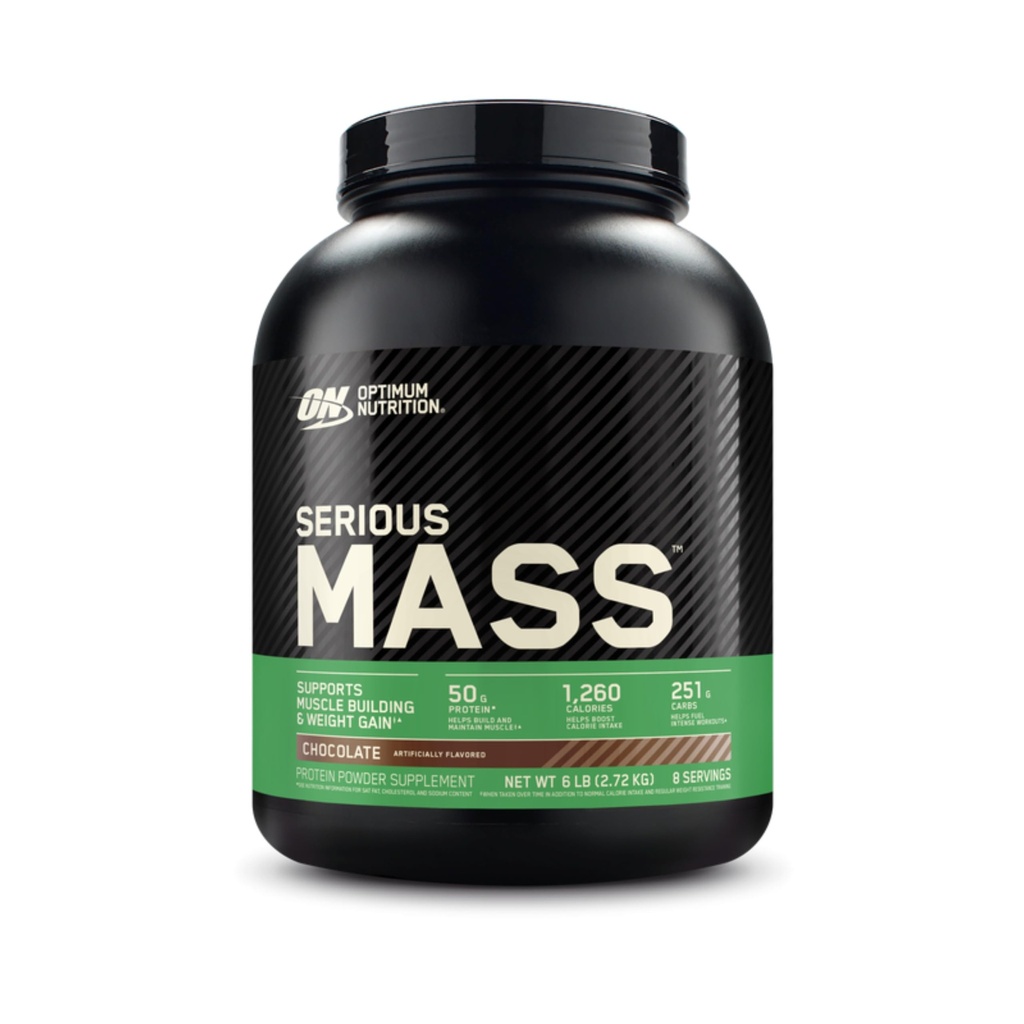 Optimum Nutrition Serious Mass, Weight Gainer חלבון אבקת, Mass Gainer, ויטמין C ו- Zinc for Immune Support, Creatine, שוקולד, 6 פאונד (Packaging May Vary)