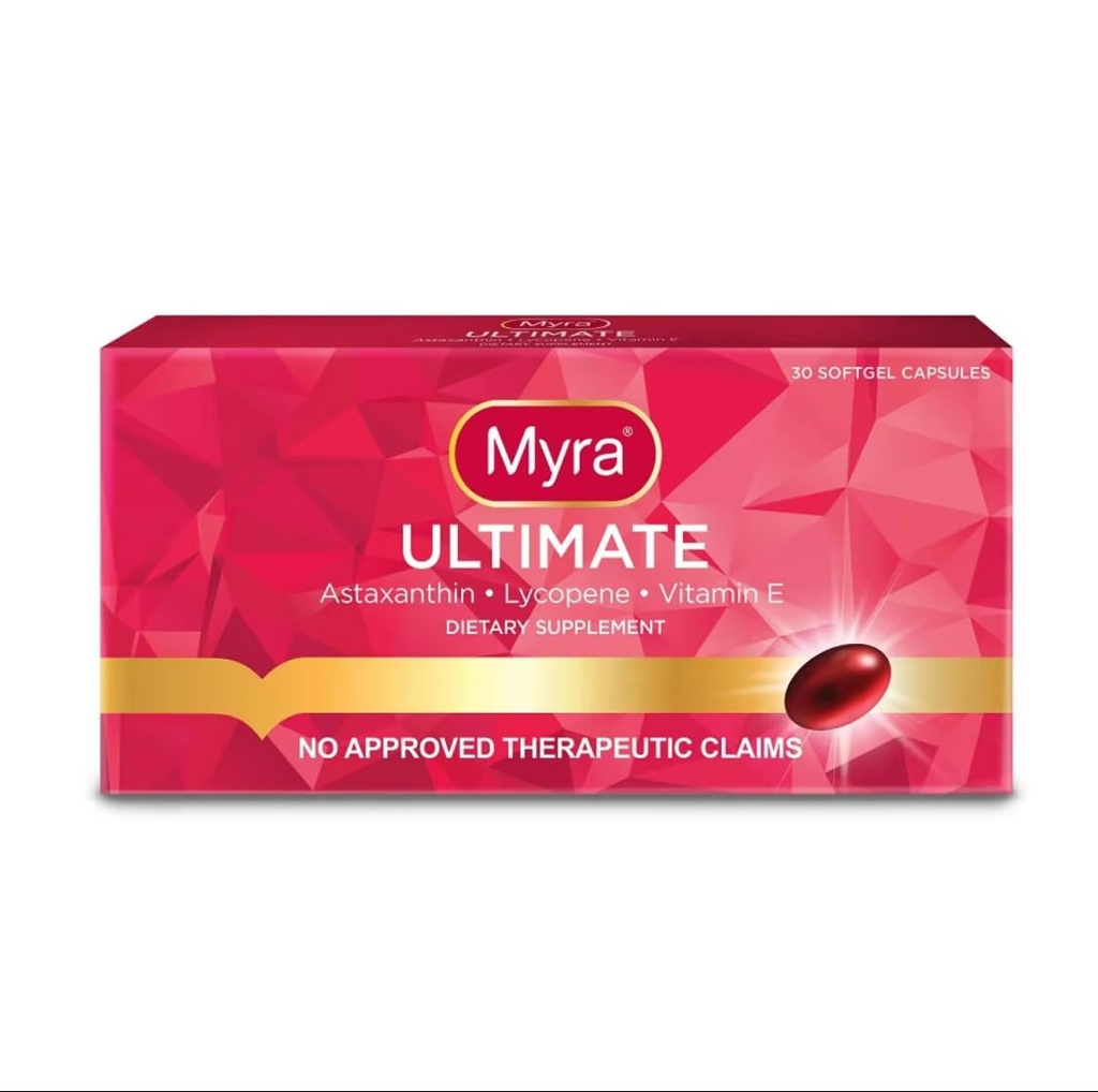 Myra Utimate with Astaxanthin, Lycopene ווויטמין E, 30 קפסולות Softgel
