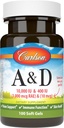 קרלסון - A & D, 10000 IU (3000 mcg RAE) ויטמין A, 400 IU (10 mcg) ויטמין D3, Vision Support, Skin Health, 100 Soft Gels