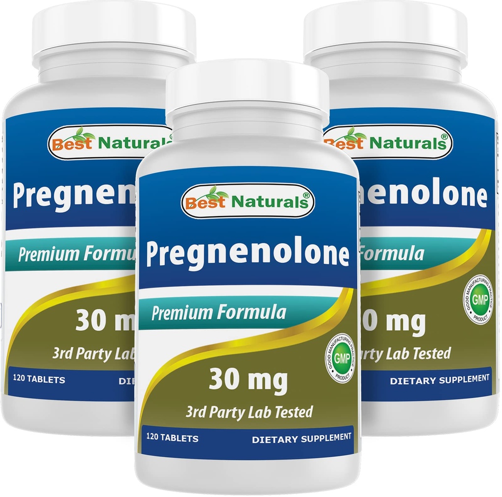 Best Naturals Pregnenolone 30 מ"ג טבליות 120 (120 Count)