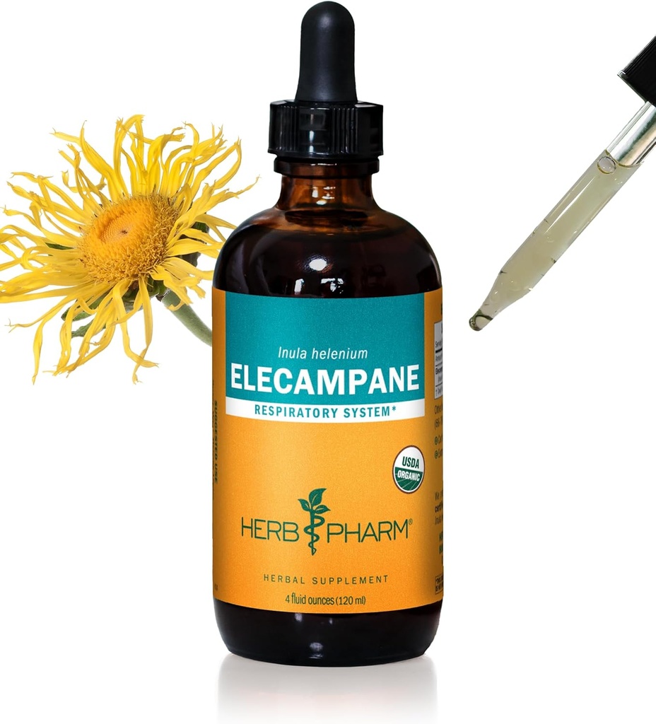 Herb Pharm מוסמך אורגני Elecampane לחלץ תמיכה מערכת הנשימה - 4 Ounce