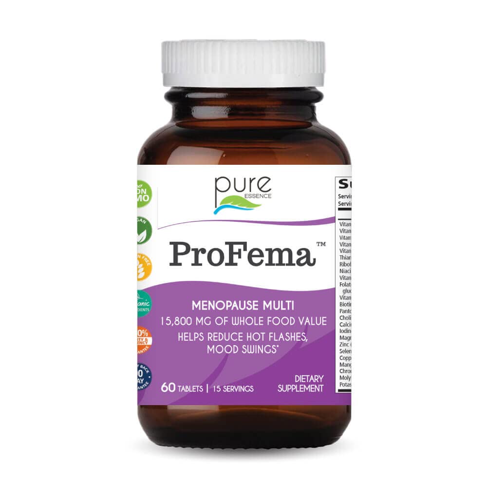 Pure Essence Labs ProFema - Multivitamin for Women - Natural Menopause תוסף - מקדם איזון הורמונלי, מפחית פלאשים חמים, Mood Swings, Night Sweats (60 קפסולות)