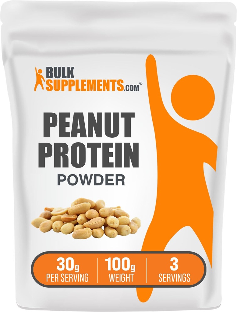 BulkSupplements.com Peanut Flour חלבון אבקת - Deffated Peanut Flour, אבקת חלבון בוטנים - פיוז חלבון פלור, Gluten Free, 30g לכל משרת, 100g (3.5 oz) (Pack of 1)