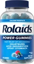 Rolaids Power Gummies, הקלה מהירה של צרבת Occasional ו Acid Indegestion, תוסף תזונתי, Smooth Berry, 54 חניכיים