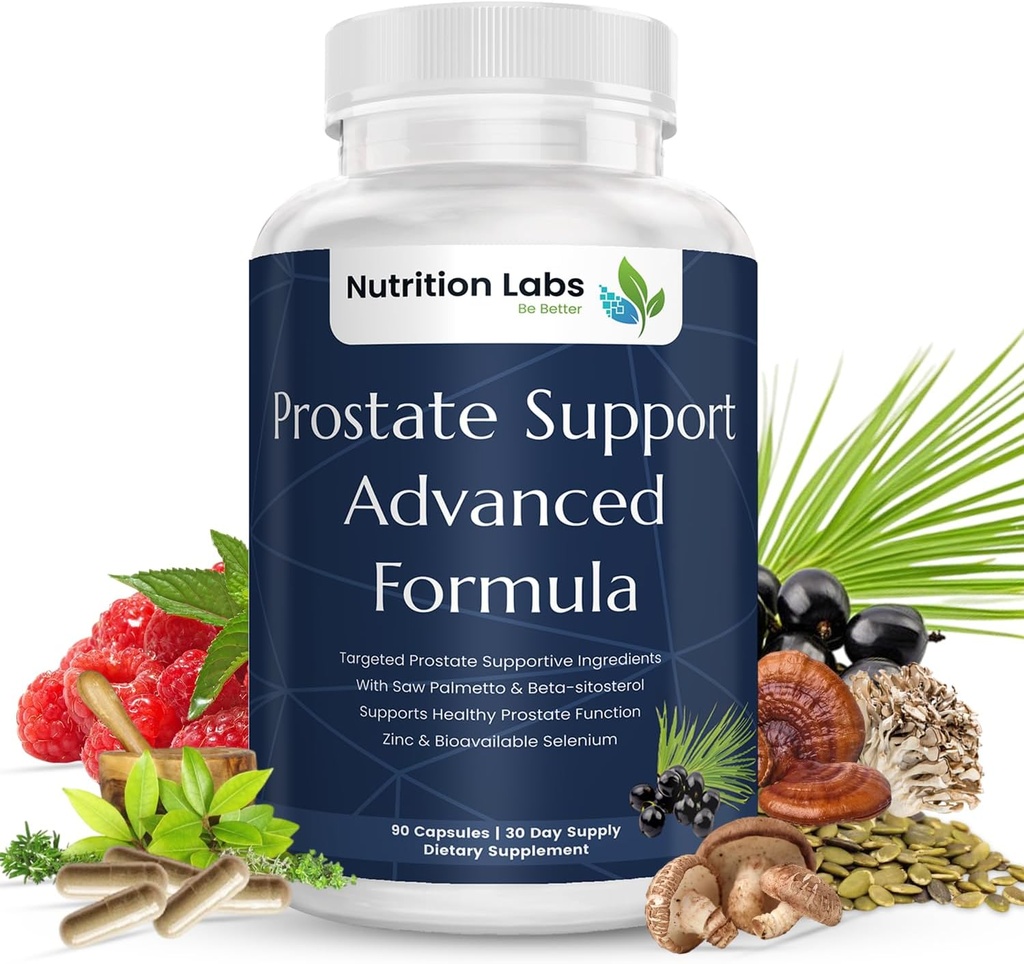 Prostate Health תומך בתוסף צמחי לגברים עם Beta Sitosterol, Selenium, Pygeum ו Saw Palmetto לחלץ תמיכה Prostate ו Frequent Urination - 90 CT