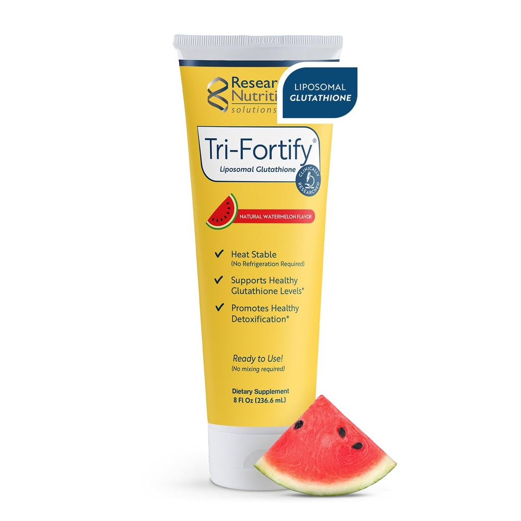 חומרים מזינים מעובדים Tri-Fortify Liposomal Glutathione תוסף נוזלי Gel - Clinically Researched Detox & Immune System Support, Antioxidant - High Absorption - Watermelon, 8 Fl Oz Oz