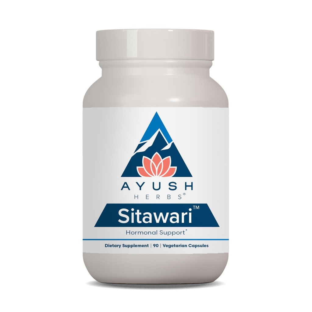 Ayush Herbs Sitawari - קפסולות Shatavari לנשים, תוספת שורש Shatavari, איזון הורמונלי לנשים, תמיכה נשית טבעית - 90 קפסולות צמחוניות (1 Count)