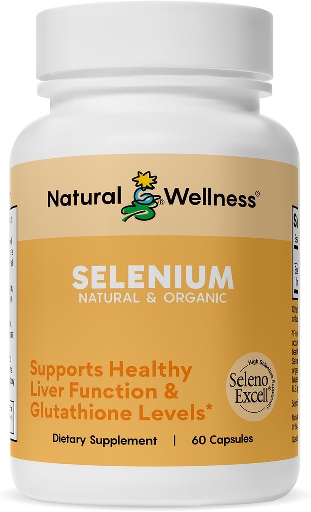 טבעי בריאות סלניום 200 mcg - High Absorption SelenoExcell Selenium תוספת לתמיכה אנטי-חמצן, הפונקציה Thyroid, Metabolism & Immune Health - 60 קפסולות, 60 יום אספקת יום