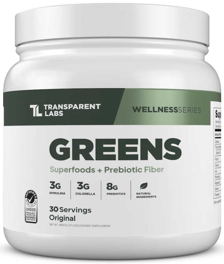 Transud Labs Prebiotic Greens - Superfood אבק & Antioxidants תוספת עם אורגני Spirulina, Chloerra, Acacia, & Green בננה אבקת - 30 משרתים, Unflavoreded, Chloerra, Chloerra, Acacia, & Green בננה אבקה - 30 משרתות, Unflavored