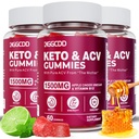 (3 Pack) Keto ACV Gummies Extreme 1500MG Keto Gummies Apple Cider Vinegar פורמולה עם אבקת מיץ Pomegranate B12 Not GMO 180mys