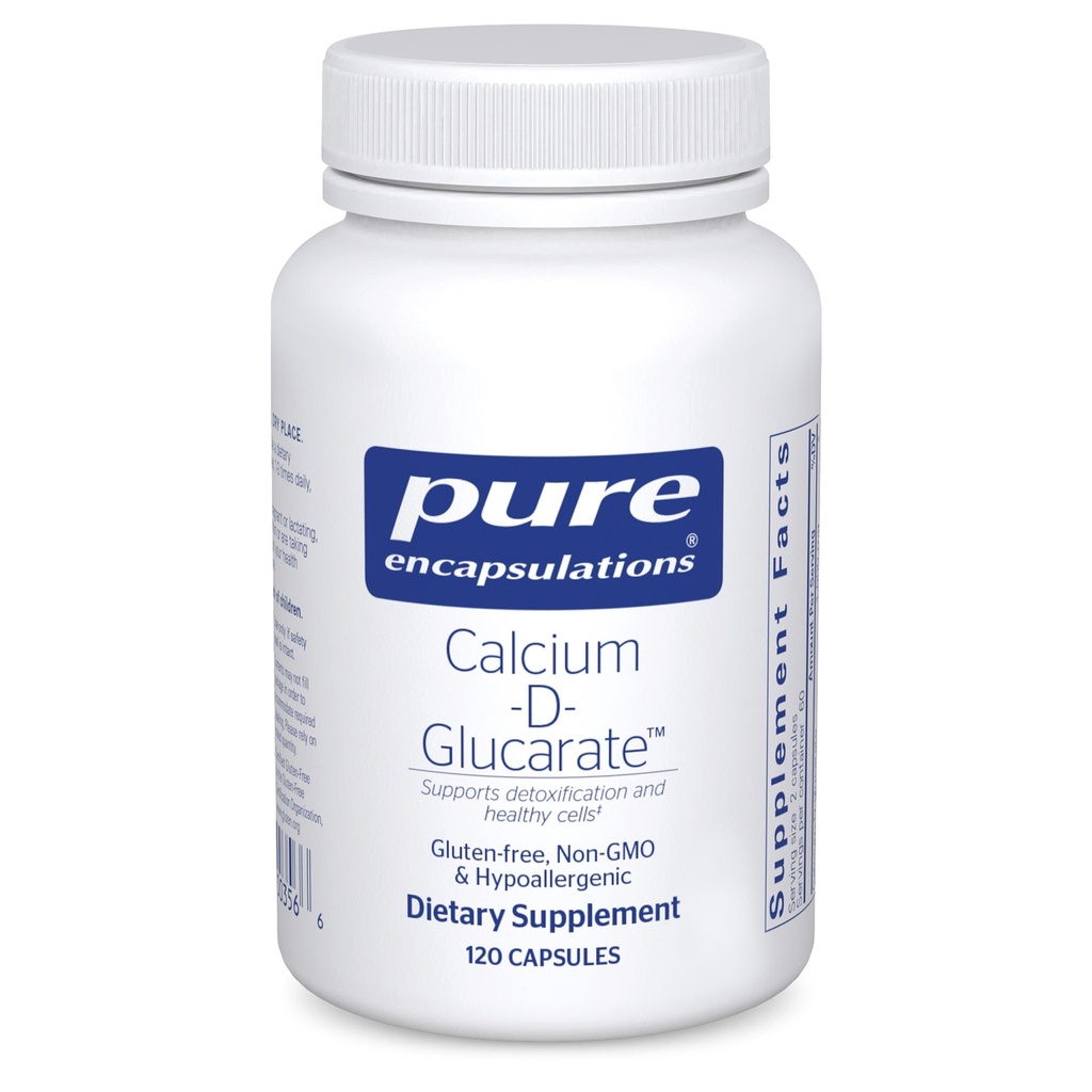 טהור Encapsulations Calcium-D-Glucarate | תוספת לתמיכה בבריאות תאית ב- Liver, Lungs, Breast ו-Colle* | 120 קפסולות
