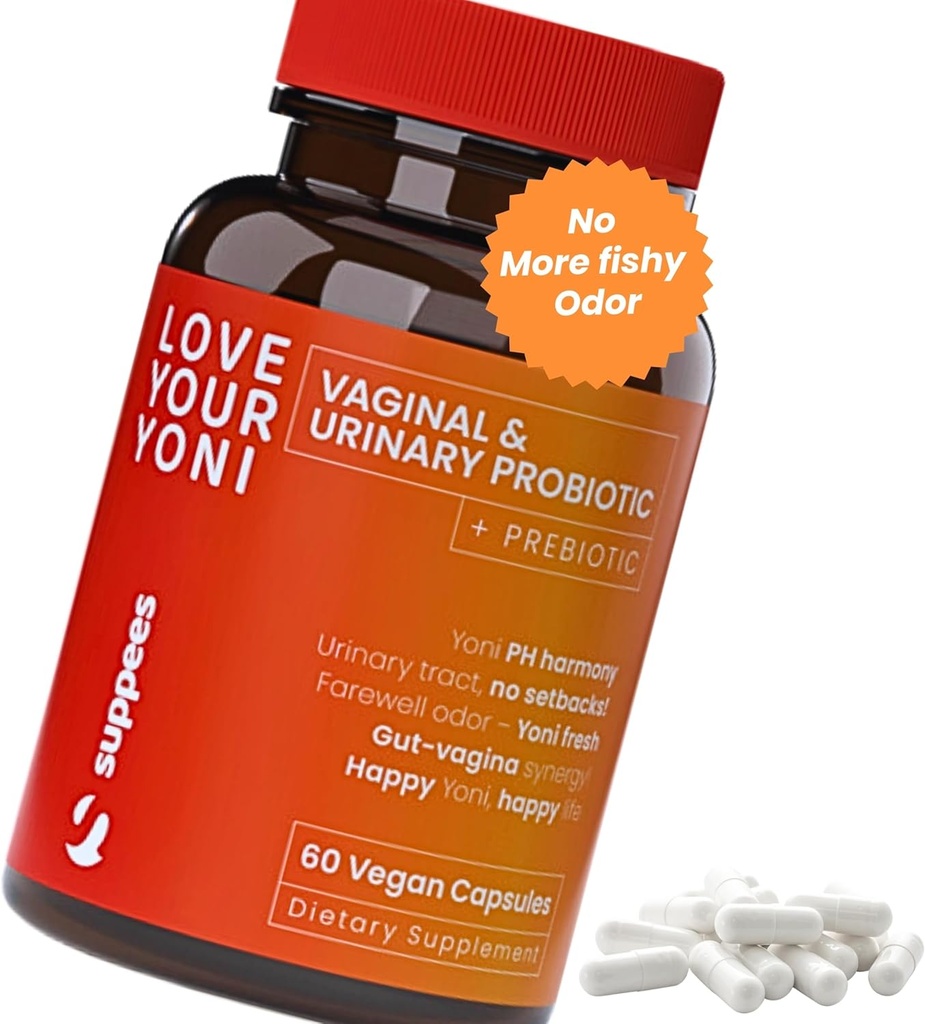 Vaginal Probiotics & Prebiotics for Women - תמיכה בריאות ו- pH Balance - נשים Probiotic for Bacterial Vaginosis - נשים & Vaginal Care - 60 קפסולות
