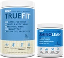 AminoLean Pre Workout Energy (כחול פטל 30 משרתים) עם אבקת חלבון TrueFit (Vanilla 2 LB)