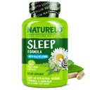 NATURELO Sleep Aid - עם Melatonin, Magnesium, GABA, Valan Root, Lemon Balm, Chamomile Herbal Extracts - Plant-based Sleep Aid - 60 קפסולות טבעוניות