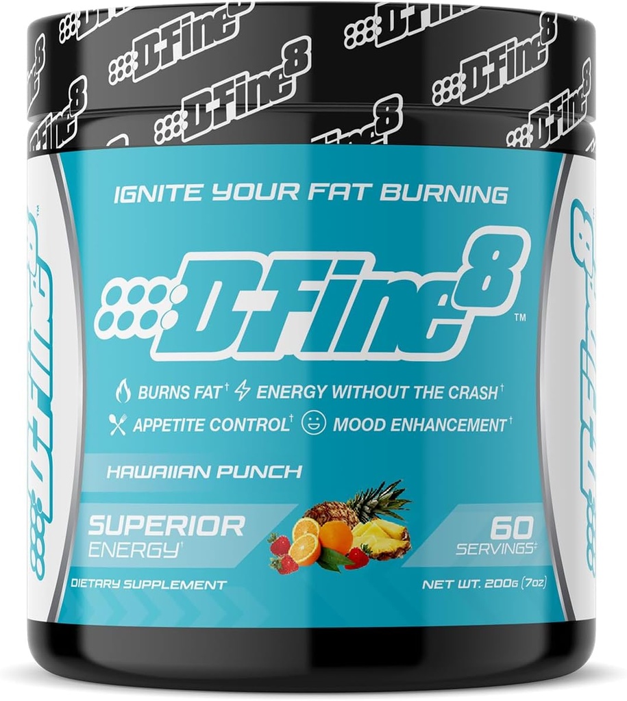Thermogenic Pre-Workout Energy אבקת & Shredding תוסף, Boost Energy Mood & Focus, Sugar Free, Contains Senactiv, Endurance, 300mg Caffeine, N-Acetyl-L-Tyrosine (Hawaiian Punch)