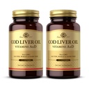 Solgar Cod Liver Oil - 250 Softgels, Pack of 2 - מספק ויטמינים A & D - non-GMO, Gluten Free - 500 Totalשרתים