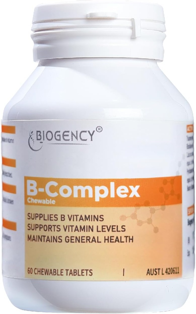 תוסף B-Complex Dietary - מכיל את כל ויטמין B כולל B12, B1, B2, B5, B6, B7, Folic Acid for Energy Support Stress Immunment, 1 Pack 60 טבליות