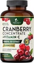 קריין גלולות 25,000 מ"ג - ויטמין C Cranberry גבוה לנשים וגברים, תמיכה בריאות וטרינרית, סוכר חינם, Gluten חינם, non-GMO, Cranberry ריכוזי לחלץ - 60 קפסולות