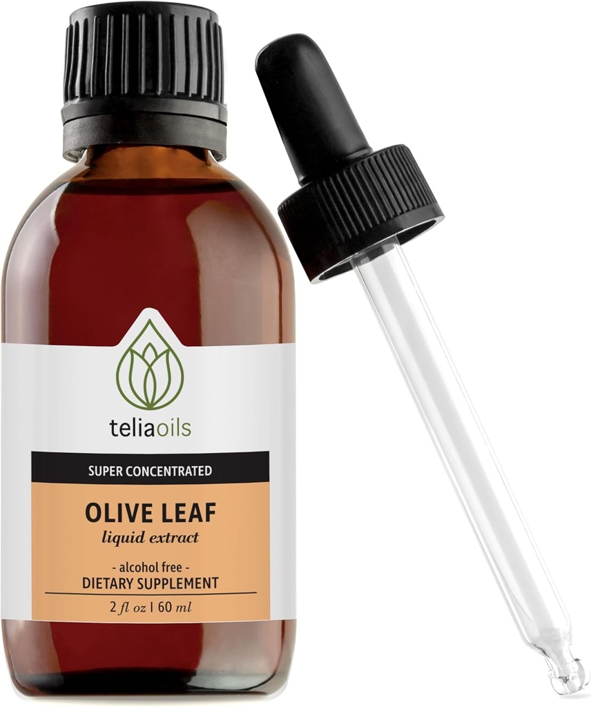 Teliaoils Premium יווני אוליבץ Glycerin לחלץ, עשיר ב Antioxidant Ol Europein, Pure and Potent, non-GMO, טבעוני, Gluten-Free, Easy-to-Use, אלכוהול-Free 2 oz.
