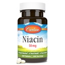 קרלסון - Niacin, 50 מ"ג, תומך Cholesterol Metabolism, ייצור אנרגיה, בריאות הלב, תפקוד עצבי, 300 טבליות