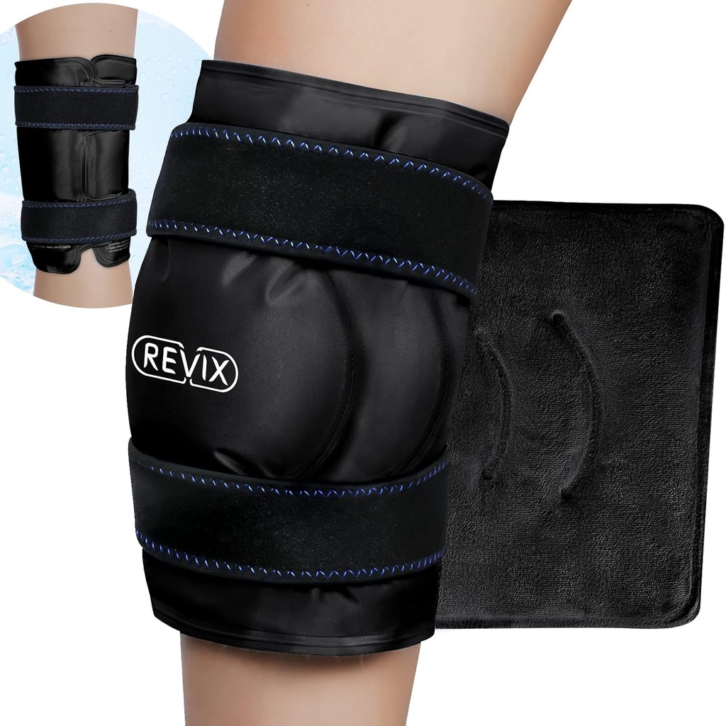 REVIX XL Ice Pack for Knee Recovery, Ice Wrap with Cold Compression for Discomfort and Fatigue, Gel Cold Pack Wrap Around All Knee, קידום גמישות וניידות