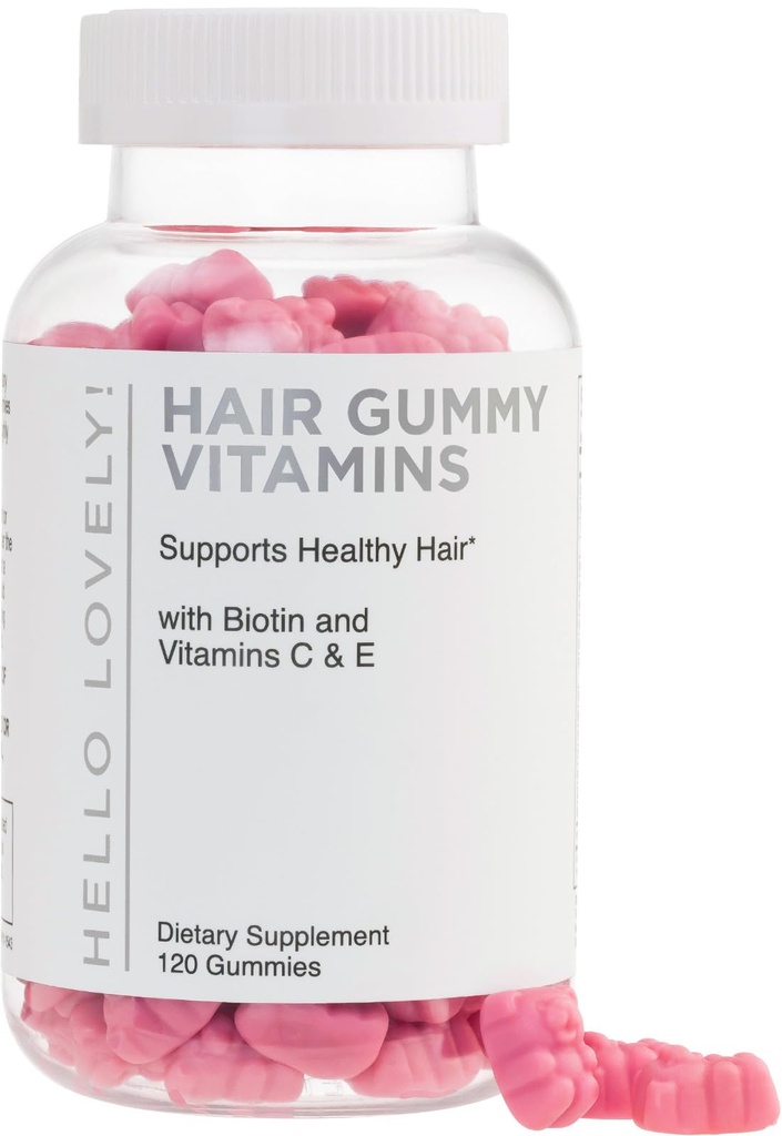 ויטמינים לשיער - ביוטין 5000 mcg עם ויטמין E, C & Zinc, ויטמין שיער עבור נשים וגברים - חזק יותר, שיער יפה, שיער יפה, Skin & Nails תוסף, non-GMO & Gluten-Free - 120 חניכיים דובים