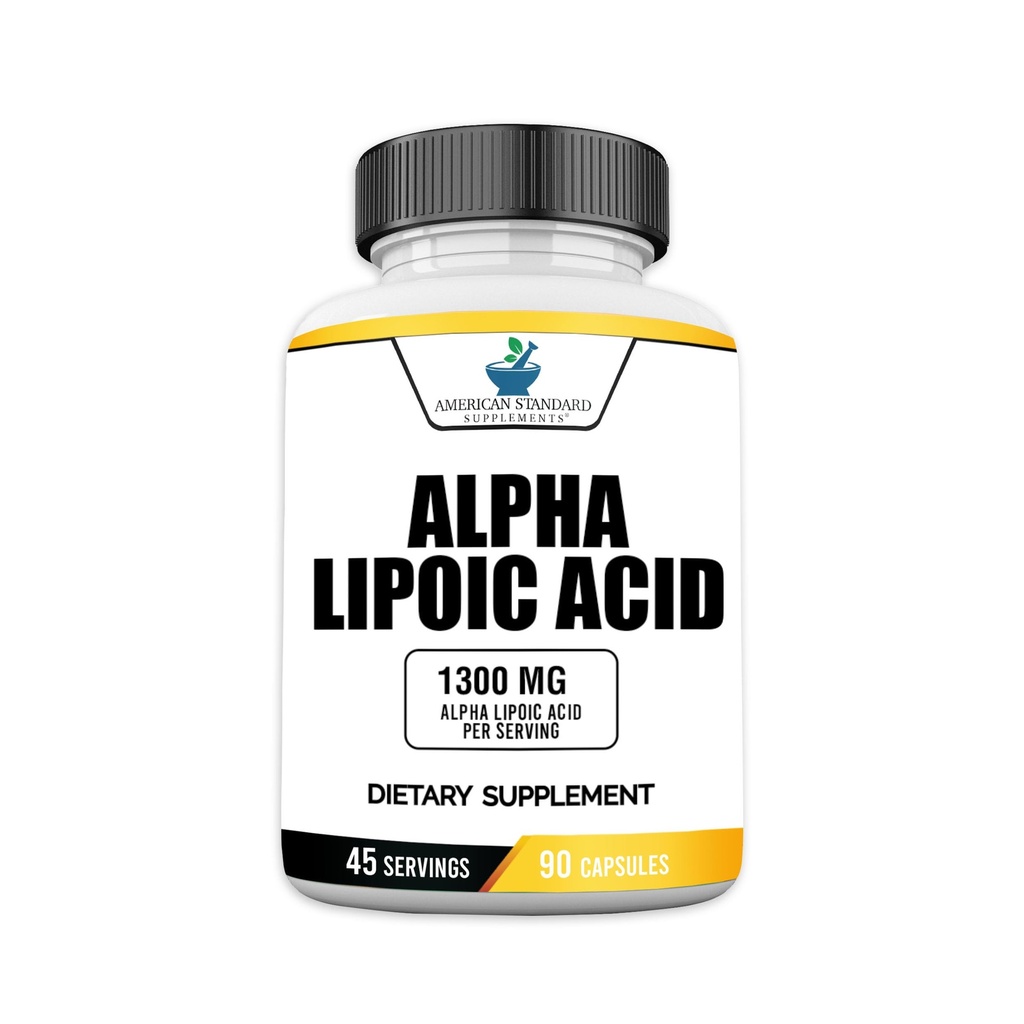 תוספי תקן אמריקאי אלפא Lipoic Acid 1300 מ"ג עבור שירות - טבעוני, Gluten חינם, non-GMO, 90 קפסולות, 45 משרתים