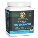 Sunwarrior Pre Workout אבקת אנרגיה לשתות שומן מבוסס צמחי טבעוני, hydrote, Focus, Endurance, ו-Power Builder Blue Raspberry Pineapple Flavored 30 משרתות Active Preoutworkout