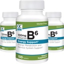 ויטמין B6 100 מ"ג 100 בקבוקי ספירה (3 Pack)
